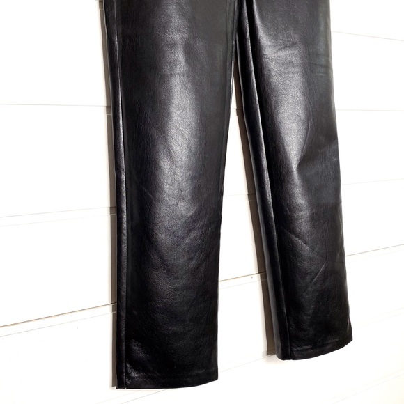 Aritzia Wilfred Melina High Rise Black Vegan Leather Pants Size 0 - Picture 4 of 12